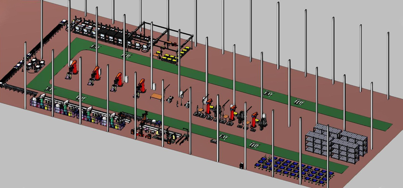 Non standard automated welding production line